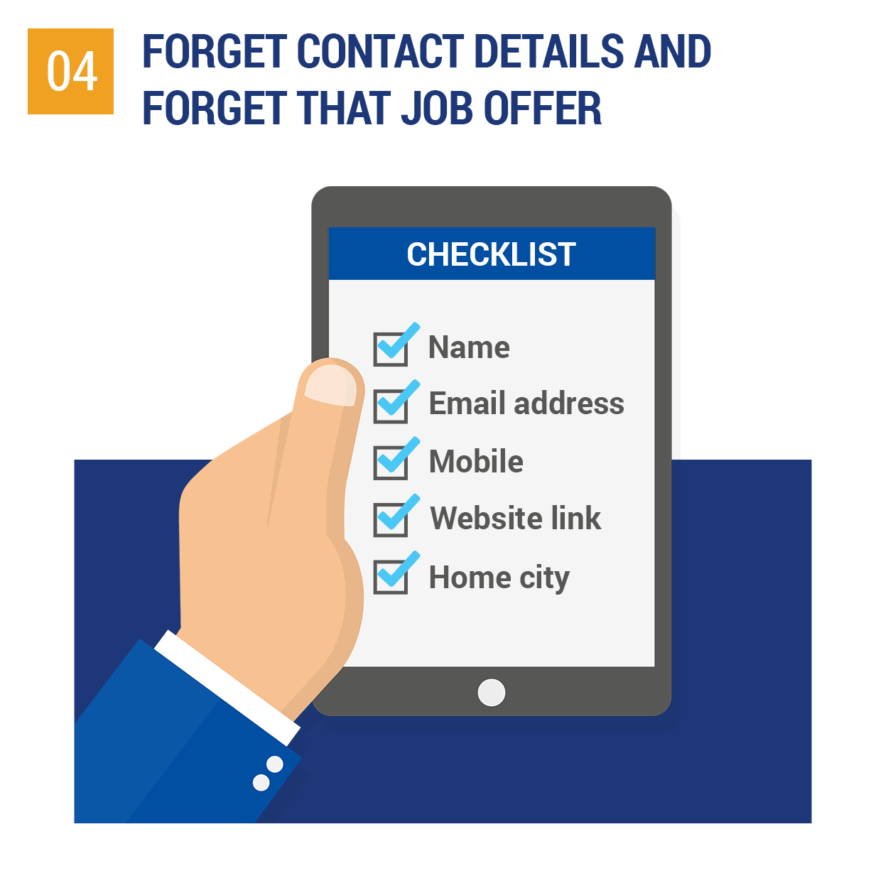 Forget contact details and forget that job offer